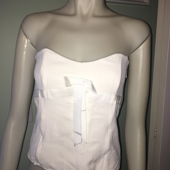 White boned corset bustier strapless top - Picture 7 of 16
